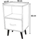 Ver imagem 5 de Mesa de Cabeceira Preta com Gaveta e Nicho 66cm Design Moderno e Funcional