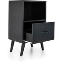 Ver imagem 2 de Mesa de Cabeceira Preta com Gaveta e Nicho 66cm Design Moderno e Funcional