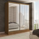 Ver imagem 1 de Guarda-roupa Solteiro Swift 2 Portas 2 Gavetas com Espelho Cinamomo - Panorama Móveis