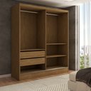 Ver imagem 4 de Guarda-roupa Solteiro Swift 2 Portas 2 Gavetas com Espelho Cinamomo - Panorama Móveis