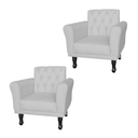 Ver imagem 1 de Conjunto 2 Poltronas Estofadas Para Consultório Classic Suede Branco - LM DECOR