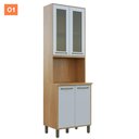 Ver imagem 2 de Cozinha Compacta 4 Peças Detalhe Vidro Áustria Valdemóveis Cinamomo/off White