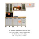 Ver imagem 5 de Cozinha Compacta 4 Peças Detalhe Vidro Áustria Valdemóveis Cinamomo/off White