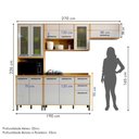 Ver imagem 6 de Cozinha Compacta 4 Peças Detalhe Vidro Áustria Valdemóveis Cinamomo/off White