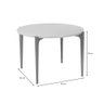 Mesa de Jantar Luara Universum Redonda 110 cm Tampo Vidro Branco Base Amêndoa - 3