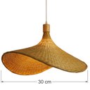 Ver imagem 1 de Luminária Pendente Tecelagem moderna luzes pingente de bambu artesanal chapéu palha retro jardim - A
