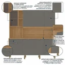 Ver imagem 6 de Cozinha Compacta 8 Portas 1 Gaveta 194,2 cm Nature Cinza Freijó/Gris Cinza