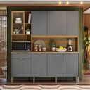 Ver imagem 7 de Cozinha Compacta 8 Portas 1 Gaveta 194,2 cm Nature Cinza Freijó/Gris Cinza