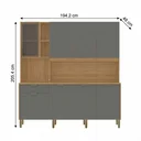 Ver imagem 3 de Cozinha Compacta 8 Portas 1 Gaveta 194,2 cm Nature Cinza Freijó/Gris Cinza