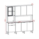 Ver mais imagens de Cozinha Compacta 8 Portas 1 Gaveta 194,2 cm Nature Cinza Freijó/Gris Cinza