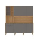 Ver imagem 2 de Cozinha Compacta 8 Portas 1 Gaveta 194,2 cm Nature Cinza Freijó/Gris Cinza