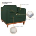 Ver imagem 7 de Kit Sofá 3 Lugares e 2 Poltronas Europa 180 cm Estilo Conforto e Elegância Linho Verde - Amarena