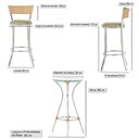 Ver imagem 2 de Kit de Mesa Bistrô com Tampo de Vidro Redondo 4 Banquetas em Alumínio e Fibra Sintética Ráfia