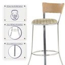 Ver imagem 4 de Kit de Mesa Bistrô com Tampo de Vidro Redondo 4 Banquetas em Alumínio e Fibra Sintética Ráfia