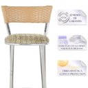 Ver imagem 3 de Kit de Mesa Bistrô com Tampo de Vidro Redondo 4 Banquetas em Alumínio e Fibra Sintética Ráfia