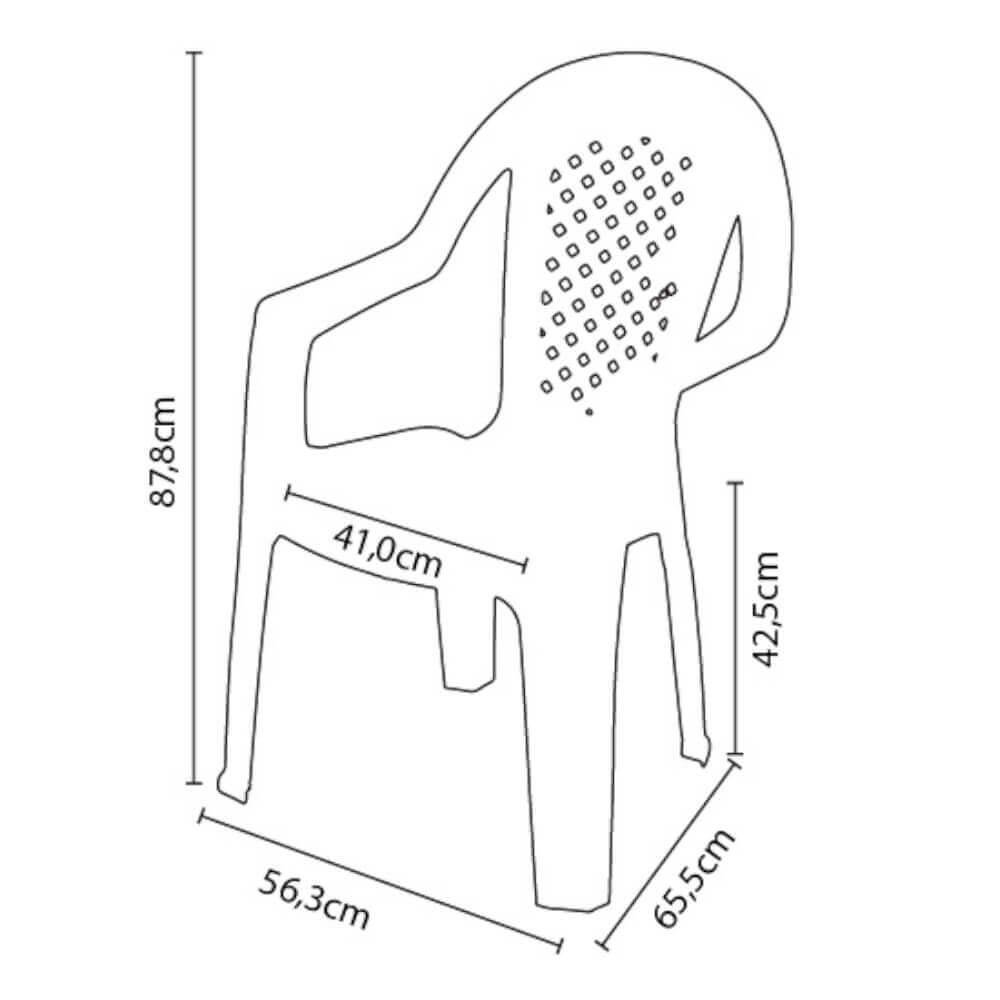 Conjunto TopPlast com Mesa de Plástico Top e 4 Cadeiras Isabela - Branco - 4