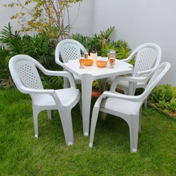 Conjunto TopPlast com Mesa de Plástico Top e 4 Cadeiras Isabela - Branco - 2
