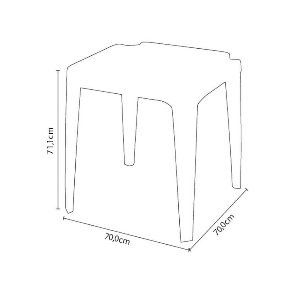 Conjunto TopPlast com Mesa de Plástico Top e 4 Cadeiras Isabela - Branco - 3