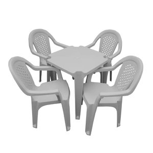 Conjunto TopPlast com Mesa de Plástico Top e 4 Cadeiras Isabela - Branco