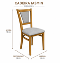 Ver imagem 2 de Cadeira de Jantar em Madeira Maciça Imbuia Estofado Bege Iasmin
