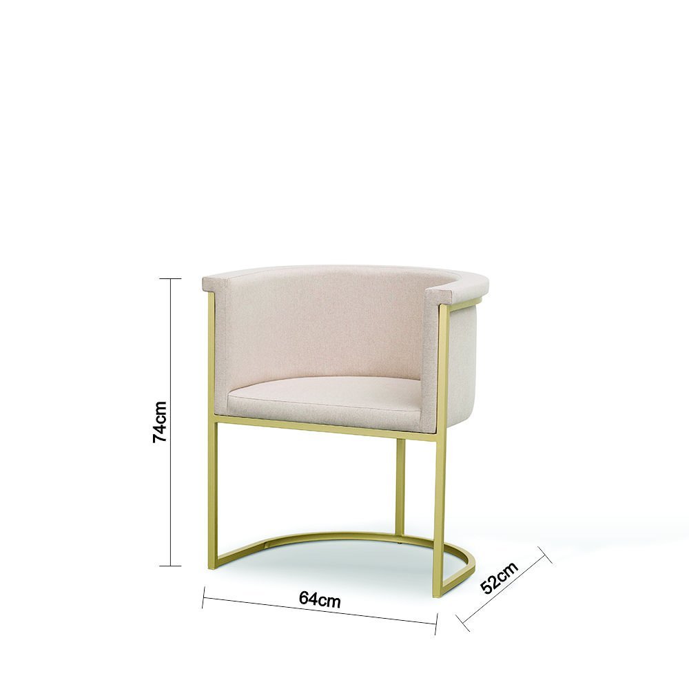 Cadeira Jantar Roncalli Poltrona D28 Decorativa Zally Base Aço Carbono Luxuosa - 4