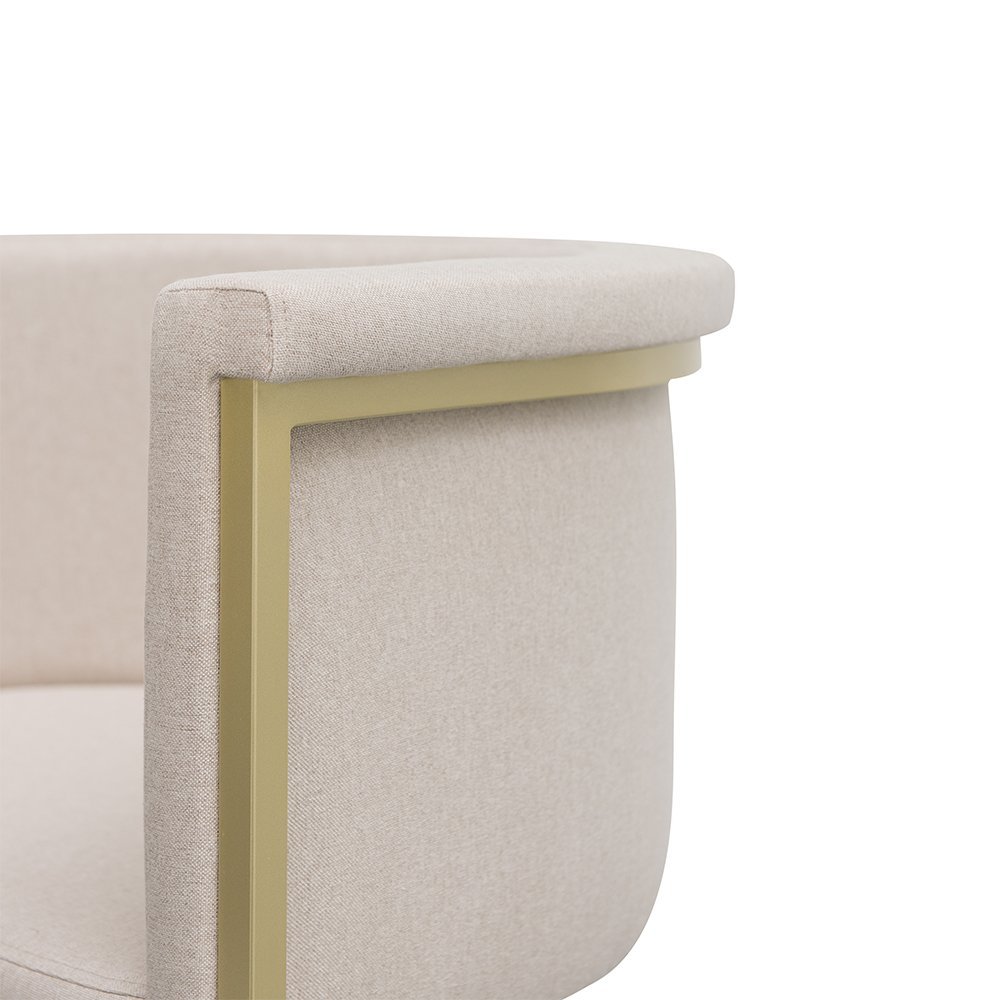 Cadeira Jantar Roncalli Poltrona D28 Decorativa Zally Base Aço Carbono Luxuosa - 3