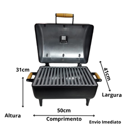 Churrasqueira Bafo Grande Móvel Aluminio Fundido Craquelada - 2