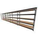 Ver imagem 1 de Mini Porta Pallet 200 Kg por Nivel Inicial +4 Continuação com 5 Niveis Preto com Mdf Cru