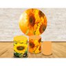 Kit Trio Capa Cilíndrica + Painel de Tecido Redondo Flores Girassol - 1