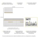 Ver imagem 4 de Armário de Cozinha Compacta 270cm com Rodapé Veneza Multimóveis V2111 Branco/Dourado