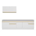 Ver imagem 7 de Armário de Cozinha Compacta 270cm com Rodapé Veneza Multimóveis V2111 Branco/Dourado