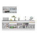 Ver imagem 6 de Armário de Cozinha Compacta 270cm com Rodapé Veneza Multimóveis V2111 Branco/Dourado
