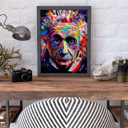 Quadro Grande Decoração Home Office Elegante Moderno Revenda:Albert Einstein Abstract Marcas - 3