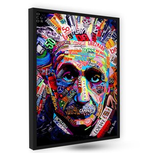 Quadro Grande Decoração Home Office Elegante Moderno Revenda:Albert Einstein Abstract Marcas