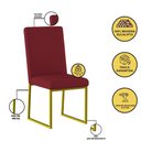 Ver imagem 4 de Kit 6 Cadeiras para Mesa de Jantar Base Industrial Dourado Balaqui Marsala