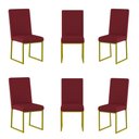Ver imagem 1 de Kit 6 Cadeiras para Mesa de Jantar Base Industrial Dourado Balaqui Marsala