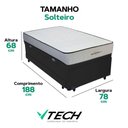 Ver imagem 3 de Bicama Baú com Colchão Solteiro Orthopedic D33 Madeira Preto Vtech