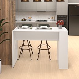 Bancada Cozinha Americana Gourmet com Prateleiras Netmobil - Branco - 3