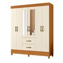 Ver imagem 1 de Guarda Roupa Casal Mobi 06 Portas com Espelho Cinamomo Off White - Móveis Albatroz