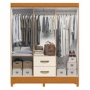 Ver imagem 2 de Guarda Roupa Casal Mobi 06 Portas com Espelho Cinamomo Off White - Móveis Albatroz