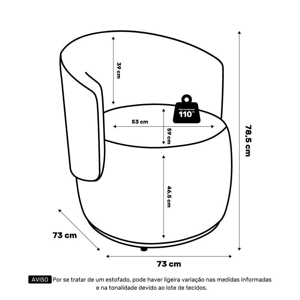 Poltrona Decorativa Aisha Orgânica Bouclê Bege - Desk Design - 7