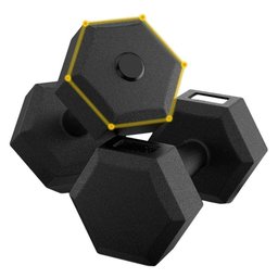 Par de Halteres Dumbell Cement Sextavado Bonafit 4kg Preto - 3