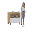 Ver imagem 2 de Balcão de Cozinha 80cm 1 Porta e 1 Gaveta sem Tampo Slim Luciane Móveis