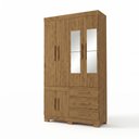 Ver imagem 2 de Guarda-Roupa Solteiro 6 Portas, 3 Gavetas, Pés e Espelho MDF Safira Plus Marrom/Cinamomo