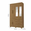 Ver imagem 3 de Guarda-Roupa Solteiro 6 Portas, 3 Gavetas, Pés e Espelho MDF Safira Plus Marrom/Cinamomo