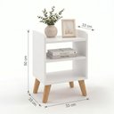 Ver imagem 2 de Kit 2 Mesa de Cabeceira Delta Mesa de Cabeceira Moderno com 3 Prateleiras para Quarto - Compacta e F