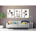 Ver imagem 2 de kit com 3 Quadros Decorativos Florais com Moldura e Vidro para Sala Quarto Escritório e Clínica 42x5