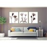 kit com 3 Quadros Decorativos Florais com Moldura e Vidro para Sala Quarto Escritório e Clínica 42x5 - 2