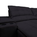 Ver imagem 4 de Sofá com Porta Copos Carregador USB Ret Rec Arizona 2,30m Velosuede - Netsofas - Preto