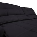 Ver mais imagens de Sofá com Porta Copos Carregador USB Ret Rec Arizona 2,30m Velosuede - Netsofas - Preto